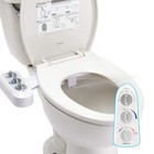 Toilet Seat Bidet Attachment With Self Cleaning Dual Nozzle Hot And Cold Spray