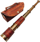 Antique Brass Telescope Marine Nautical Leather Pirate Spyglass Vintage Scope
