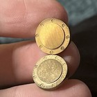 Vintage Round Gold Tone Cuff Links 1 2   Mid Century Modern