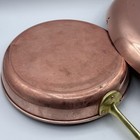 Vintage Copper Oval Frying Saut   Pan   10    Pan Brass Handle Made In Portugal