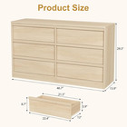 6 Drawer Dresser For Bedroom  47in Wide Natural Oak 6 Chest Of Drawers With Larg