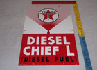 Vintage Texaco Diesel Chief L Fuel Sprayer 18  Porcelain Metal Gasoline Oil Sign