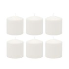  18 Hour Long Burning Unscented Pillar Candles  3x3  White   Count Of 6 