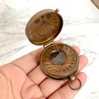 Antique Solid Brass Pocket Compass With Sundial Vintage Compass Handmade Compass