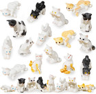 24 Pcs Miniature Cat Figurines Cute Mini Kittens Animals Model For Fairy Garden
