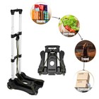 Portable Hand Truck Aluminum Folding Luggage Cart Lightweight Compact Trolley