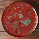 Vintage 1930 Antique 3 Three Legged Heavy Duty Metal Iron Red Milking Stool