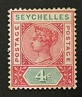 Travelstamps  1892 Seychelles Stamps - 4 Cent Original Gum  Hinged Mogh