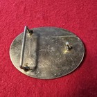 Vintage Mexico Abalone Shell Inlay Belt Buckle Alpaca Silver Tone 3 25   