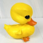 Vtg Duck Coin Piggy Bank Pull Toy Hard Rubber 1971 Mcm Royalty Industries