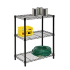 Heavy Duty Adjustable 3-tier Shelving Unit Black 250 Lbs Per Shelf