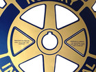 Rotary International Vinyl Sticker   10 5    Blue   Gold   New Old Stock