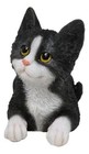 Lifelike Sitting Tuxedo Black And White Feline Kitten Cat Pet Pal Figurine