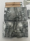 Vintage Lead Soldier Molds With Handles And Base  2 Pairs Of Molds  Set 3