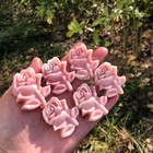 1pc Natural Pink Opal Quartz Carved Flower Skull Crystal Reiki Decor Gift