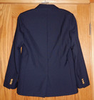 Lands  End Boys Size 16 Navy Blue Blazer Sport Coat Suit Jacket Gold Button