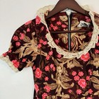 Vintage 1970s Floral Maxi Dress Puff Sleeves Allegro New York