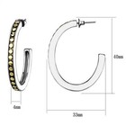 Women s Stainless Steel Two-tone Ip Gold Epoxy Jet Hoops   Huggies Earrings