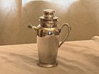 Vintage Silver Plate  Art Deco Cocktail Mixer Pitcher  10  Tall  W  Monogram