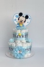2 Tier Mickey Mouse Diaper Cake Baby Shower Centerpieces