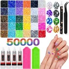 50000pcs Rhinestones Bedazzling Kit  30 Colors 3mm Flatback Resin Bedazzler Gems
