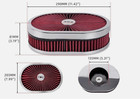 Red Chrome 12  Air Cleaner Set 4-barrel Carburetor 5-1 8  Neck Washable Muscle