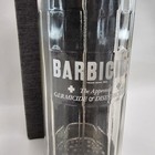 Vtg Barbicide Glass Jar Barber Salon Disinfectant Container Metal Lid Knob 11 5 