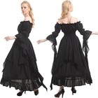 Victorian Dress Renaissance Costume Women Gothic Witch Dress Medieval Long Skirt