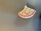 Vintage Lefton China Hand-painted Fan Shaped Porcelain Candle In Package