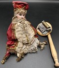 Sonnenberg Bisque Porcelain Head Marrotte Musical Doll Jester Open Mouth Teeth