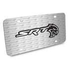 Dodge Srt Hellcat 3d Logo On Logo Pattern Brushed Aluminum License Plate