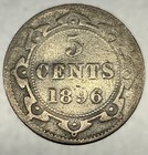 Canada 1896 5c Five Cent Silver Coin Queen Victoria  925 Silver Circulated 4455