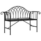 Garden Bench Black Steel Standard Durable Garden Bench Vidaxl