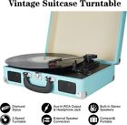 Vinyl Record Player  3 Speeds Suitcase Portable Record Player Rca Output Aux 