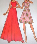 Vtg 70s Simplicity Pattern 6882 Flared Sun Dress Maxi Shaped Waist Size 10 Uncut