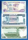 Zambia P-27 P-31 P-34 10  20  100 Kwacha Uncirculated Banknotes Set   5