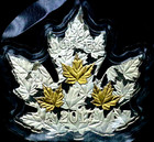 2017 Canada  20 1oz Silver Gilded Silver Maple Leaf  Rcm Coa Ogp Bs600