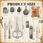 Vintage Sewing Kit  Embroidery Scissors  Thimble  Awl    More - Silver  Small