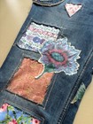 Upcycled Jeans Boho Floral Patchwork Ooak
