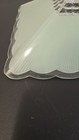 Vintage Art Deco Mint Green Glass Ceiling Shade Square Starburst 11 25 