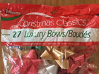 Bag Of 27 Christmas Classic Luxury Bows Self Stick Made In Usa