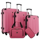 Travelers Club Chicago Hardside Expandable Spinner Luggage  Hot Pink  5 Piece -