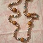 Multicolor Beaded Necklace Glass wood metal Ball bead Chain Spring Ring
