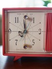 Zenith Coral Pink Tube Am Clock Radio Model E514 Works    Vtg Mid-century Modern