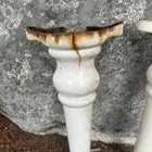 3 Antique Single  Sink Peg Leg  White Porcelain Over Cast Iron  Farmhouse