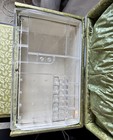 Vintage Mid Century Retro Quilted Green Sewing Box Notions Case Storage Carrier