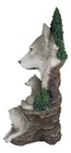 Mountain Scenery Gray Wolf Family Statue Timber Wolf Pack On Rocks 13 h Figurine