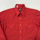 Vintage 80s Open Range Shirt Mens Medium Red Western Pearl Snap Button Up Cowboy