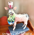 New Primitive Sheep Americana Recycled Metal Figure 10 wx4 75 d X11 h Aged Cream