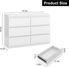Modern White 6 Drawer Dresser - Simply Chest Of Drawers For Bedroom  Closet  Liv